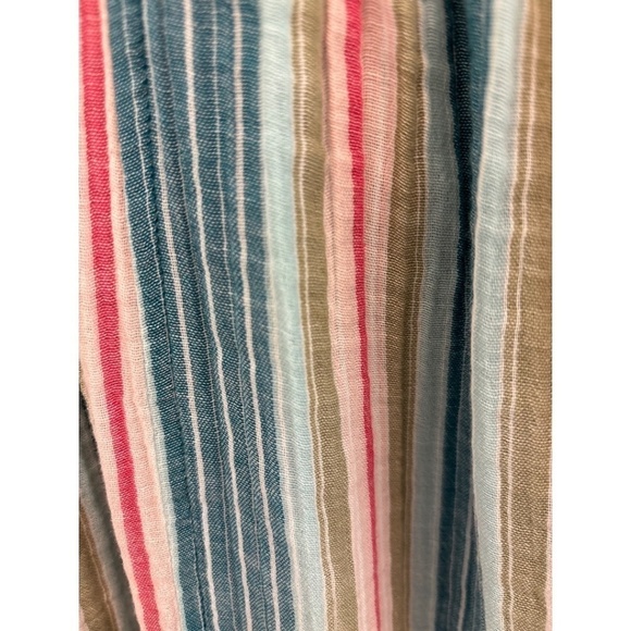 Chaps Ralph Lauren 3/4 Sleeve Tunic Style Linen Cotton Blend Striped Sweater M - Picture 3 of 5